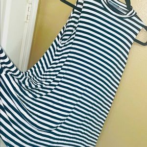 Soprano Mock Neck Sleeveless Striped Dress size Medium